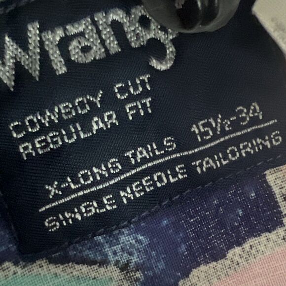 VTG Wrangler Cowboy Cut Rodeo Shirt Made USA Multicolor Size M-L Fresh Price - Picture 9 of 13